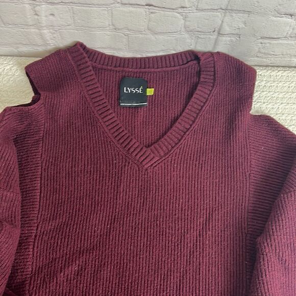 LYSSE LONG SLEEVE SHOULDER CUT OFF SWEATER - Picture 7 of 10